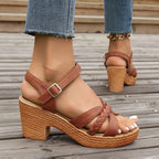 High Heels Sandals Chunky Platform - Piña Colada