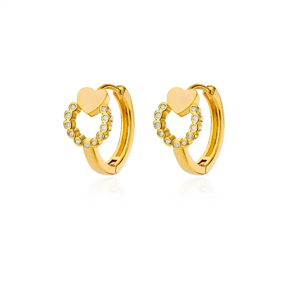 Zircon Polygon Earrings For Women Stainless Steel Geometric - Piña Colada