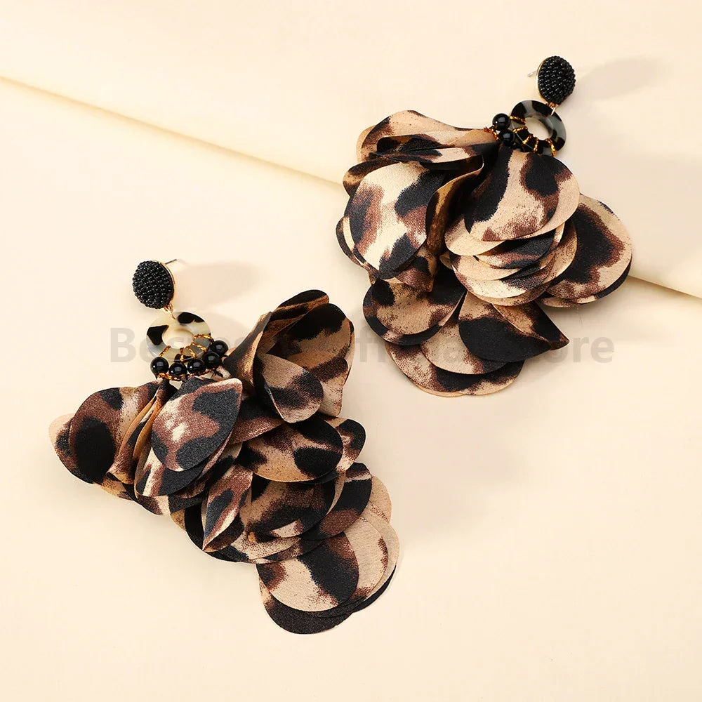 Boho Multicolor Cotton Flower Earrings - Piña Colada