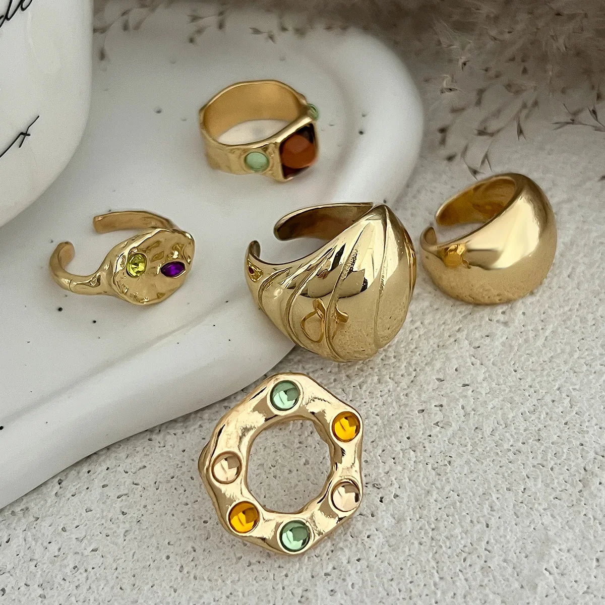 5Pcs/Set Vintage Irregular Metal - Piña Colada