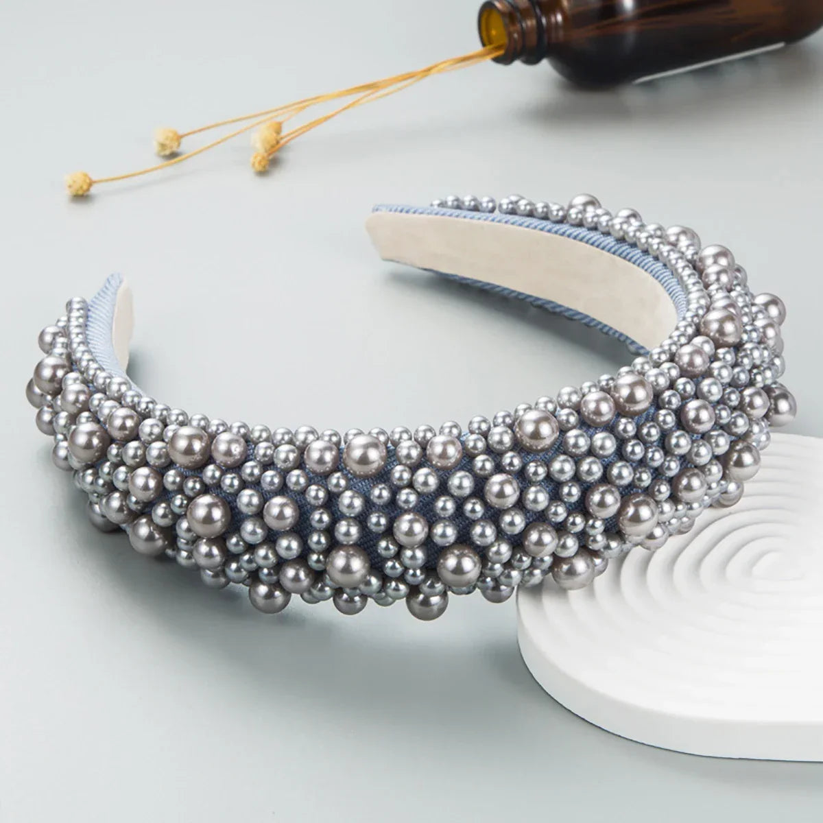 Baroque Pearl Wide Headband - Piña Colada