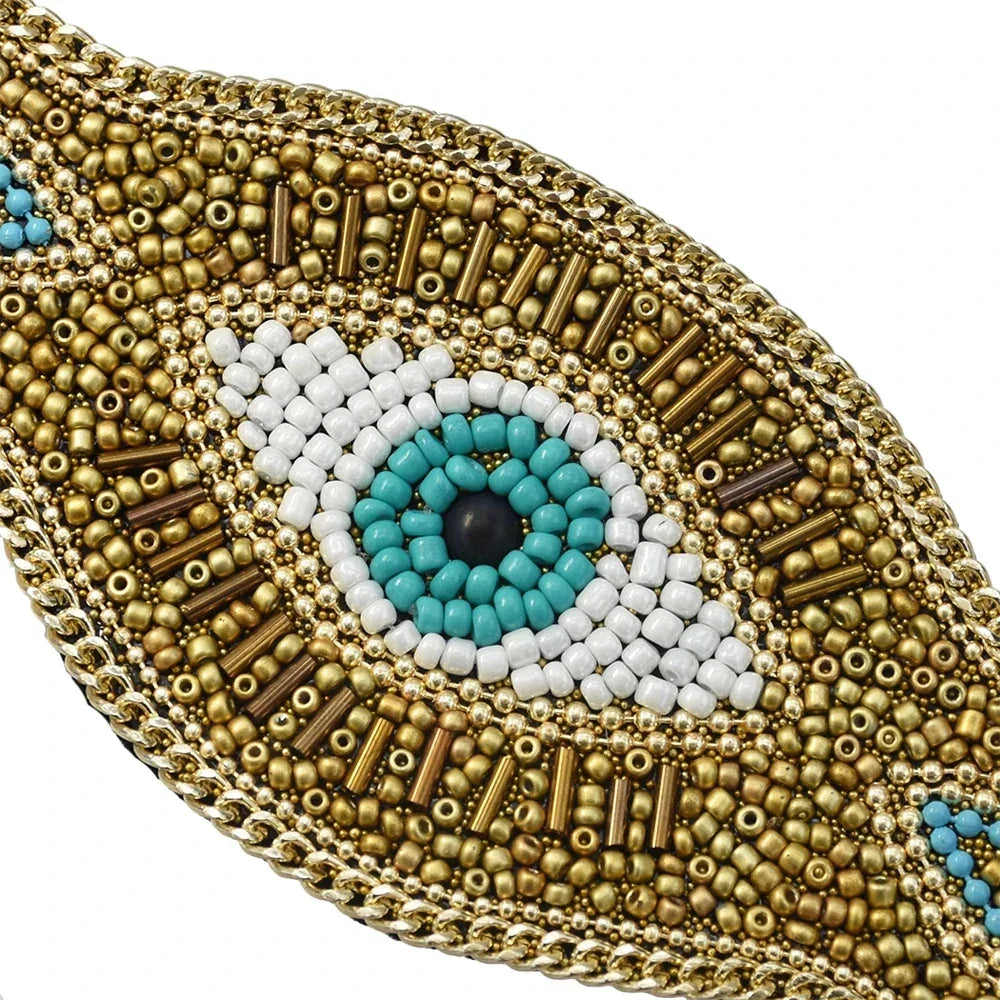 Vintage Handmade Beads Devil Eye - Piña Colada