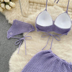 Halter Knit Two-Piece Set - Piña Colada