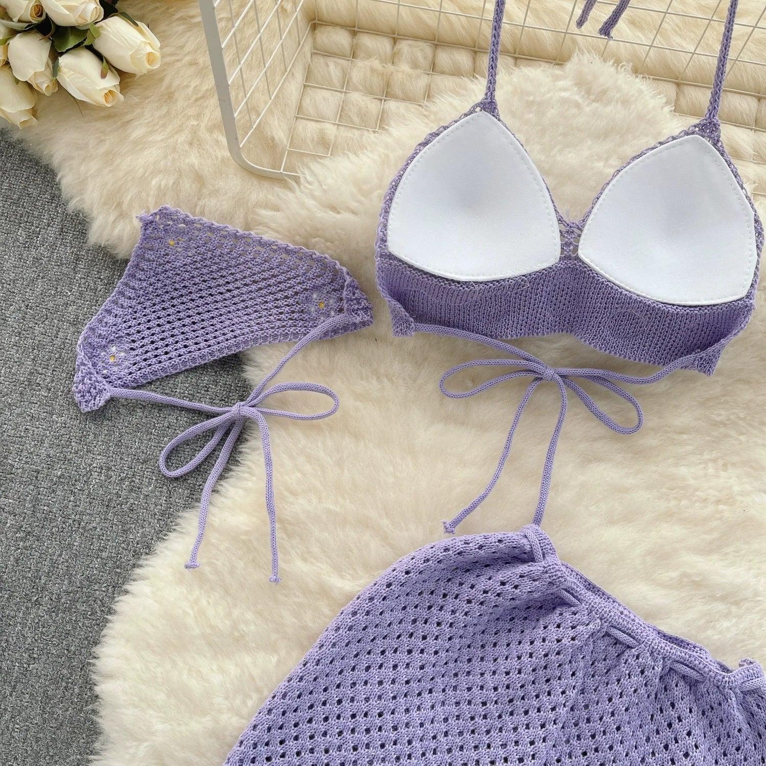 Halter Knit Two-Piece Set - Piña Colada