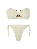 Solid Ring Detail Bikini Set - Piña Colada
