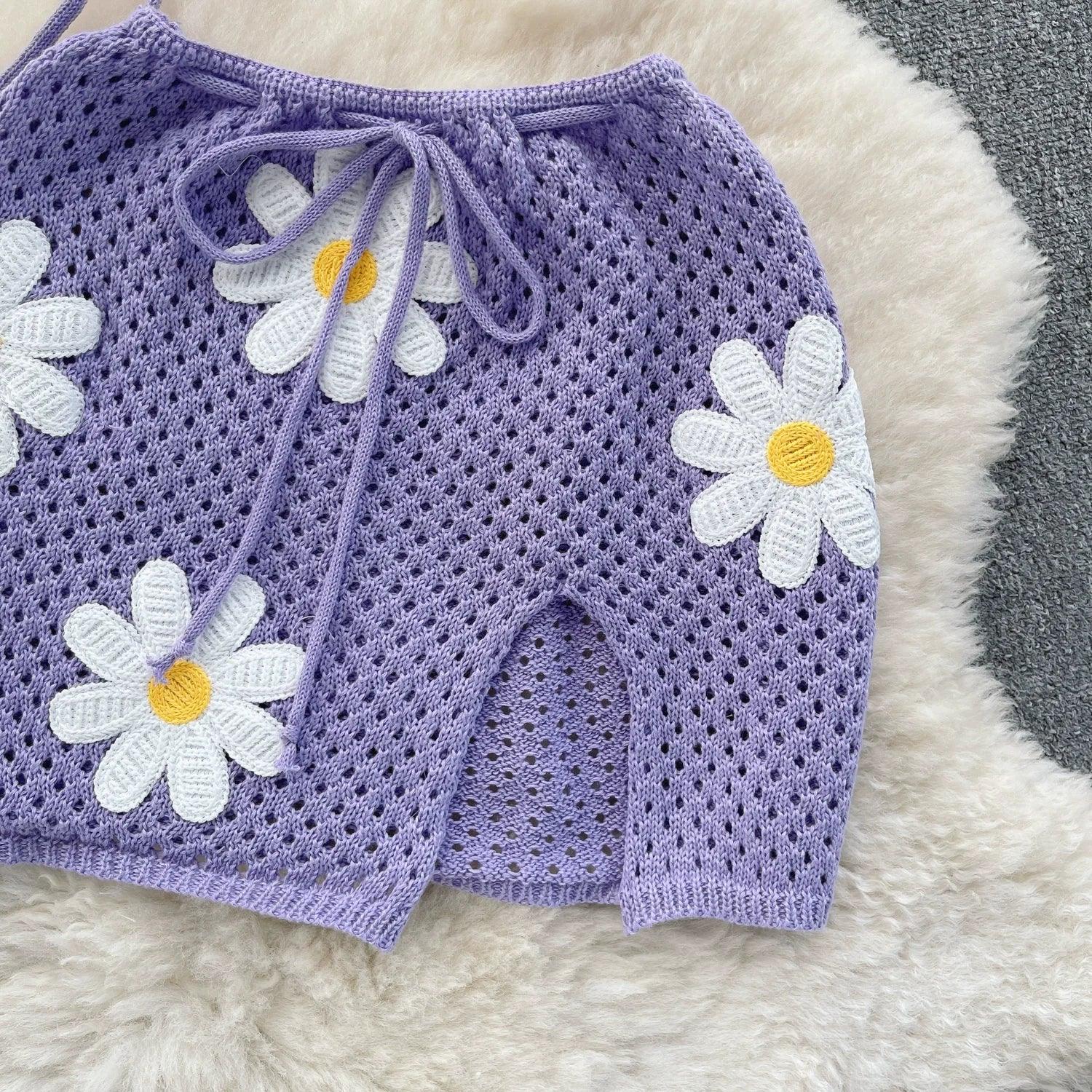 Halter Knit Two-Piece Set - Piña Colada