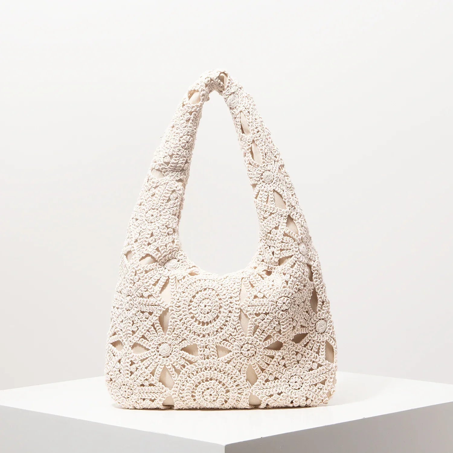 Pattern Hollow Shoulder Bag - Piña Colada