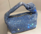 Luxury Rhinestone Knot Handle Evening Bag - Piña Colada
