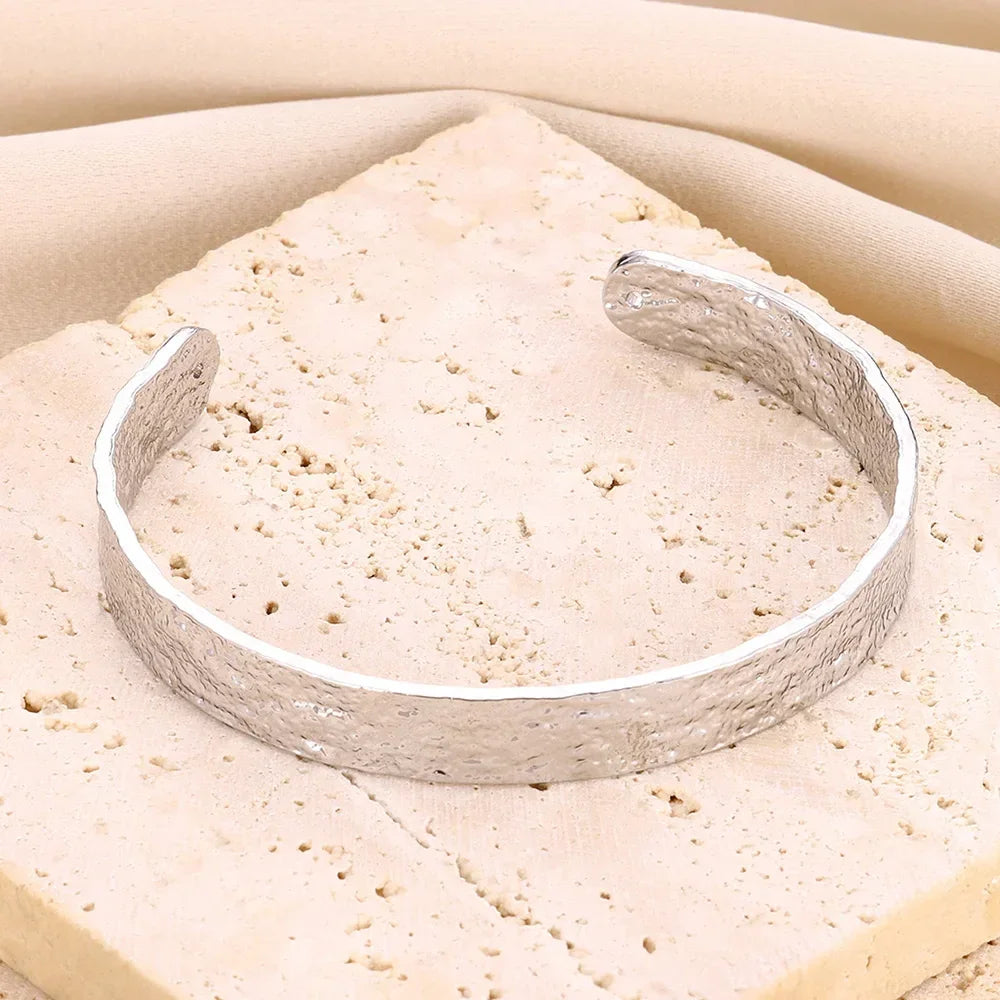 Stainless Steel Wide Bangles - Piña Colada