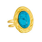316L Stainless Steel Golden Turquoise Pendant - Piña Colada