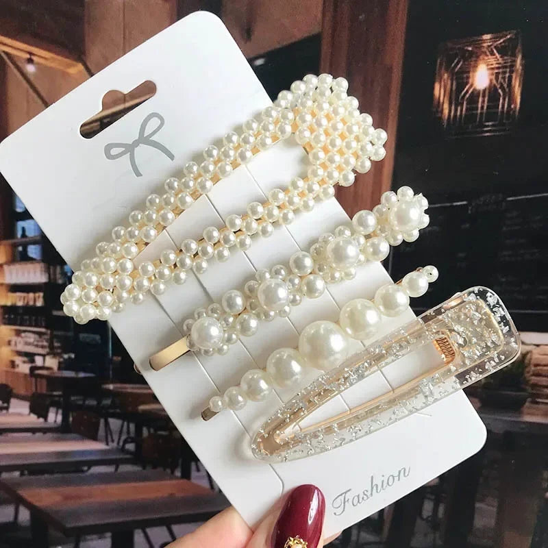 Flower Pearl Hair Clip - Piña Colada