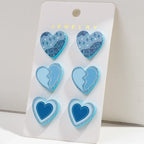 3Pairs/set Colorful Acrylic Earrings - Piña Colada