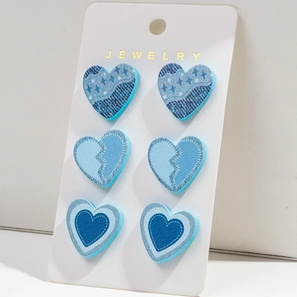 3Pairs/set Colorful Acrylic Earrings - Piña Colada