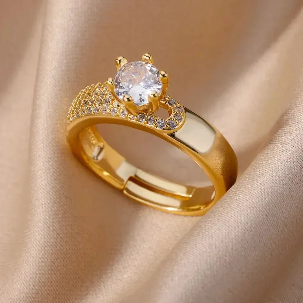 Zircon Geometric Rings - Piña Colada