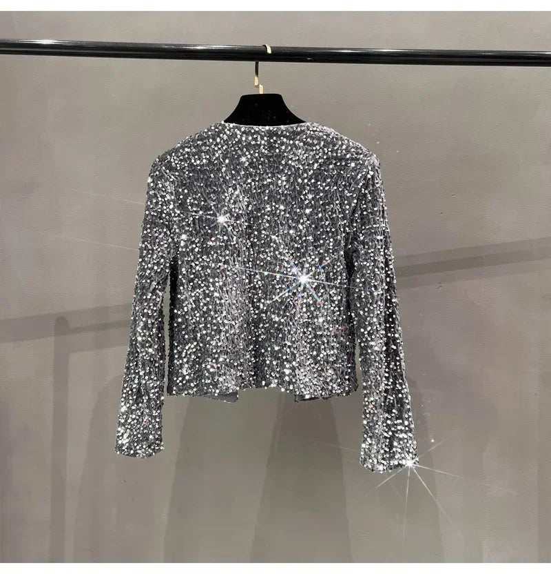 Sequins Jacket Bow Top - Piña Colada