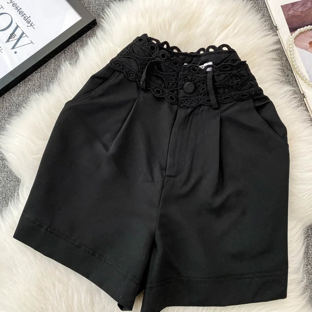 High-Rise Wide Leg Shorts - Piña Colada