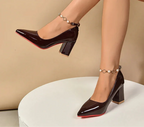 7cm Chunky Heels Pumps - Piña Colada