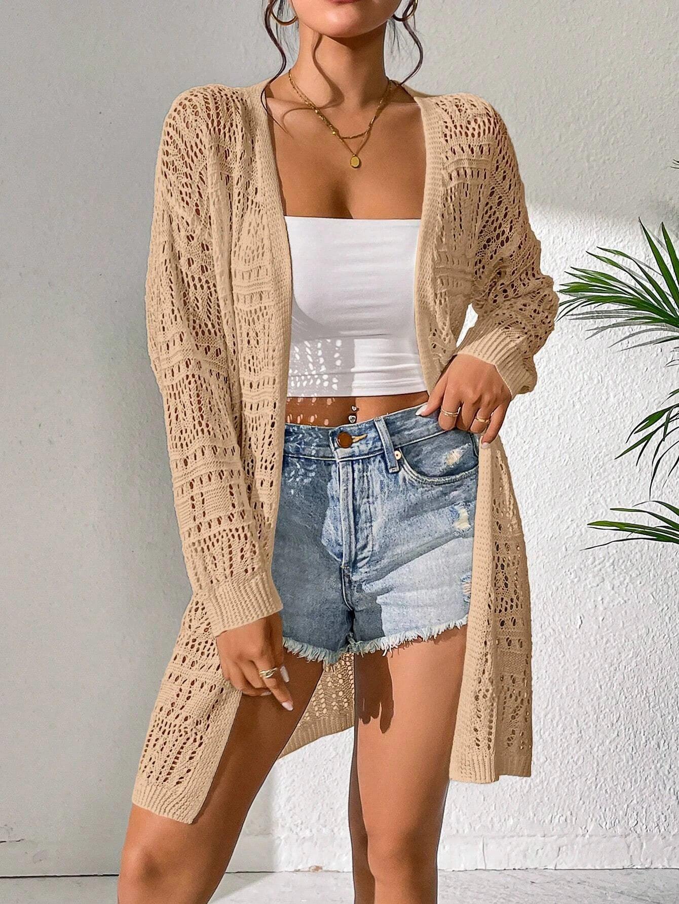 Knitted Cardigan Loose Fitting - Piña Colada