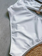 Metal Rings Cut Out Swimwear - Piña Colada