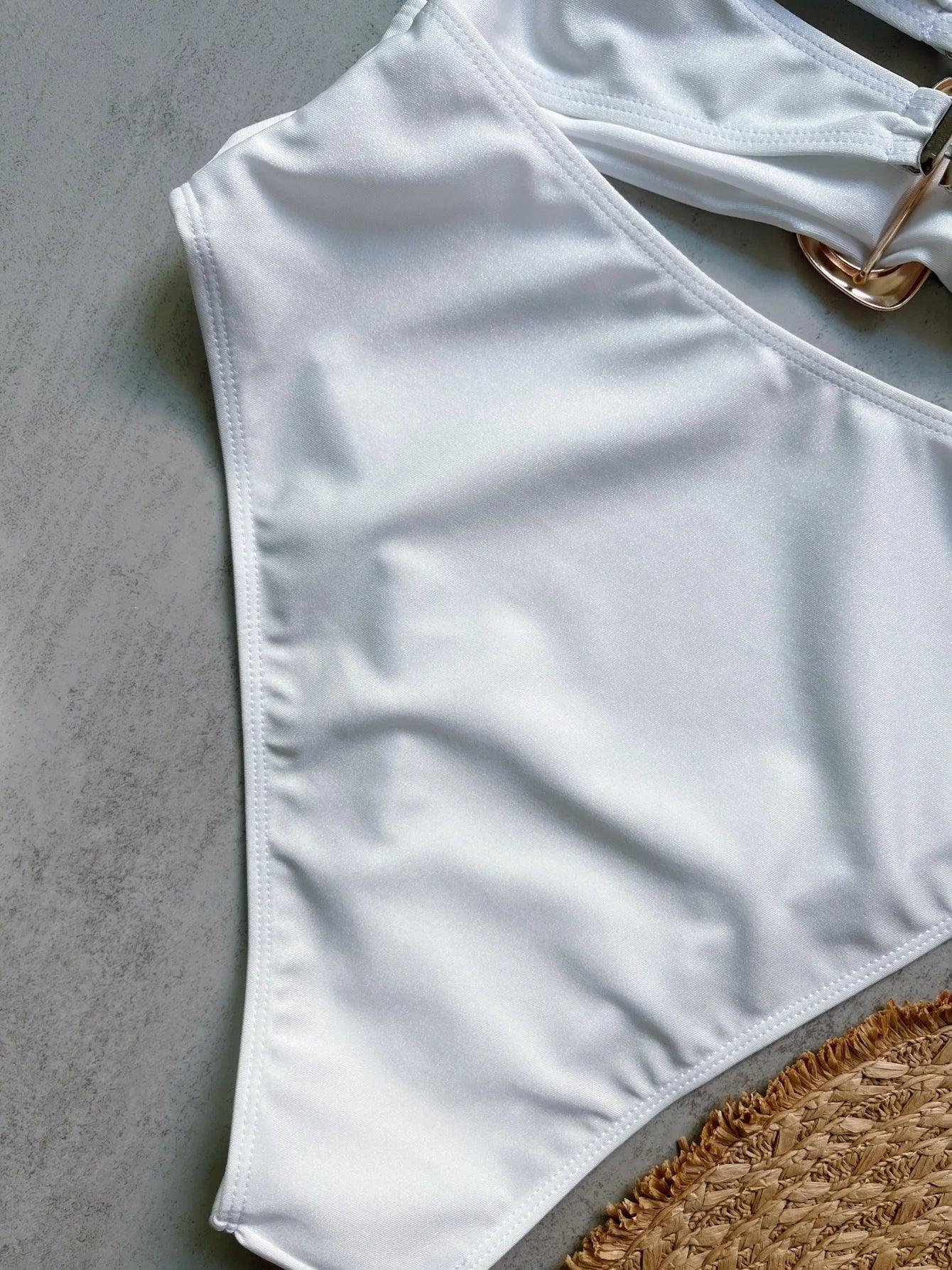 Metal Rings Cut Out Swimwear - Piña Colada