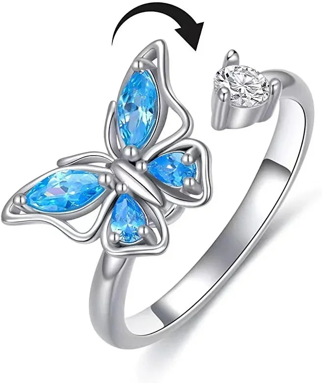 Spinner Ring Crystal Flower - Piña Colada
