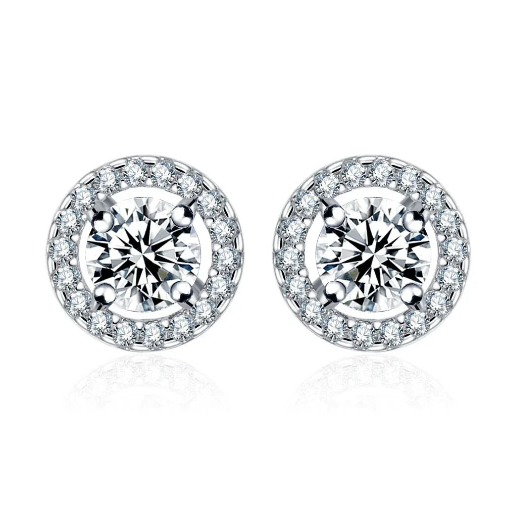 Crystal Zircon Stud Earrings - Piña Colada
