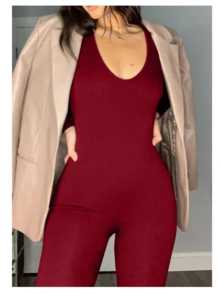 One-piece Tight Hip Lifting Jumpsuit - Piña Colada