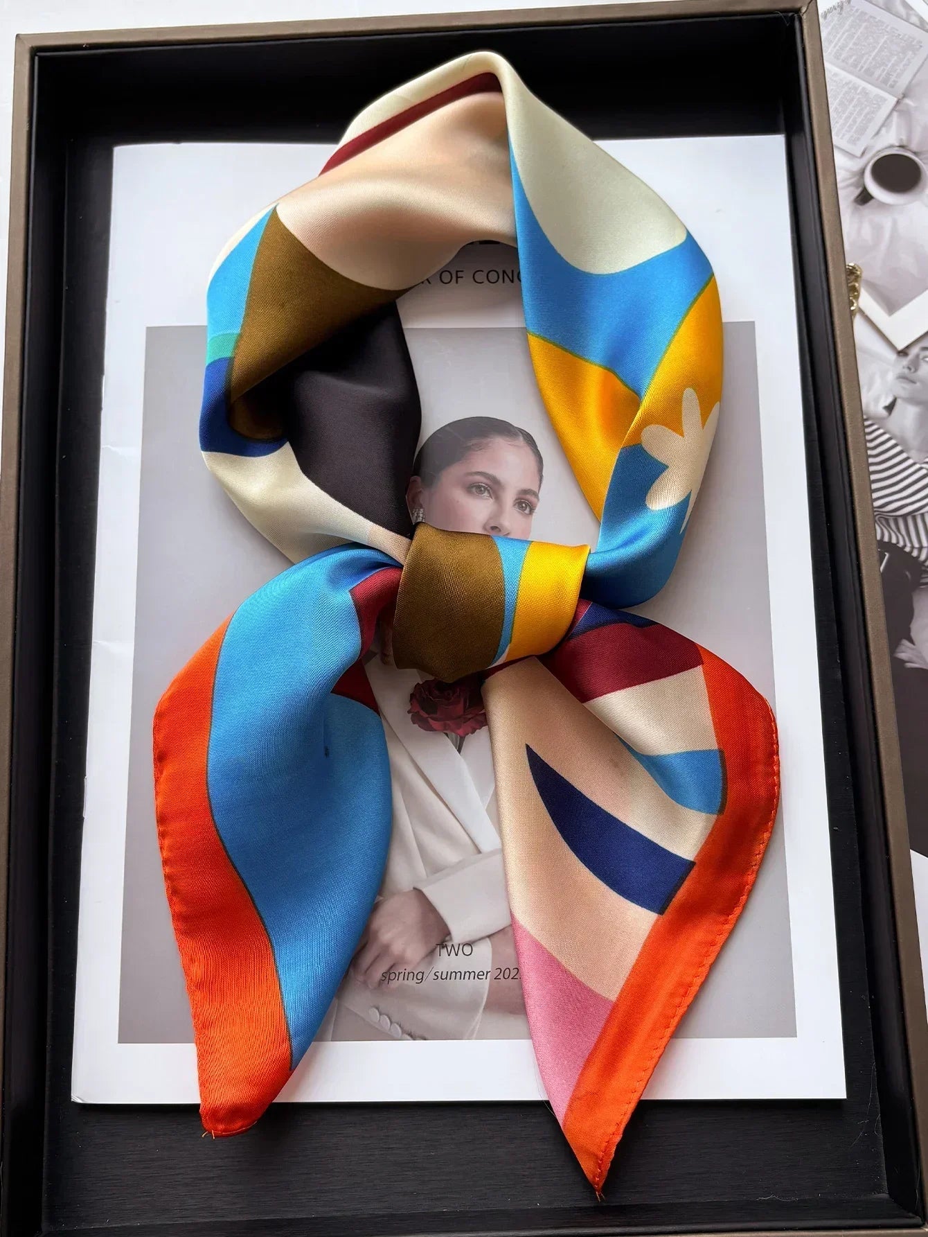 Silk Square Scarf Spring - Piña Colada