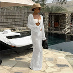 Sexy U-neck Knit Maxi Dress - Piña Colada
