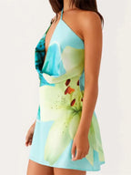 Sleeveless Spaghetti Strap Mini Dresses - Piña Colada