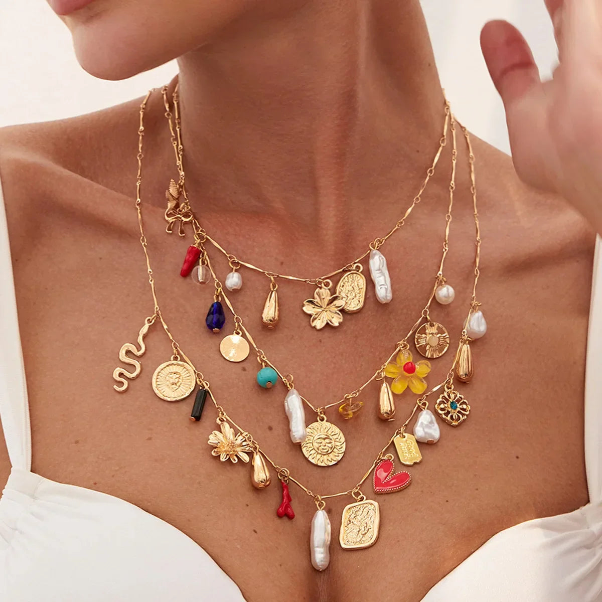 Multi-Layer Bohemia Pendant - Piña Colada