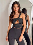 Hollow Out Knit Tank Top – Summer Sexy Street Look - Piña Colada