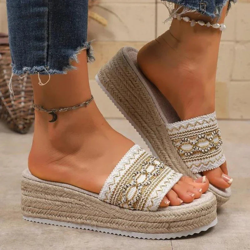 Sandals Bohemian Handmade Platform Shoes - Piña Colada