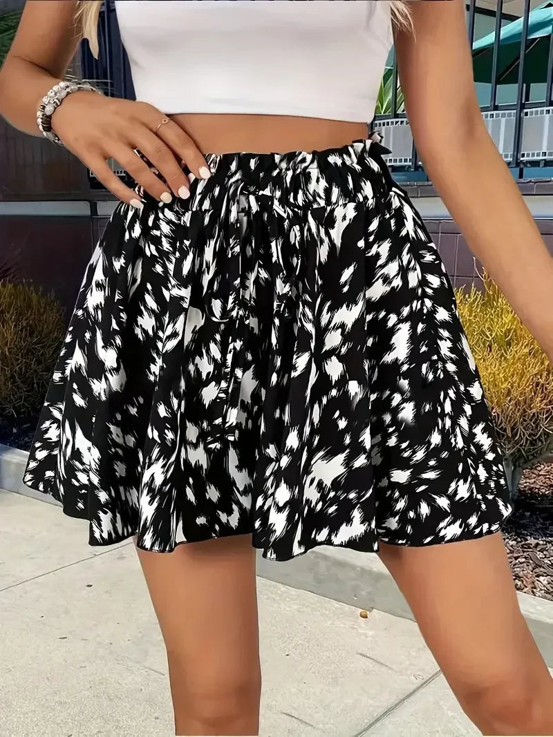 Beach Shorts Ruffles High Waist - Piña Colada