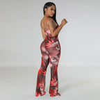 Floral Bodycon Jumpsuit - Piña Colada