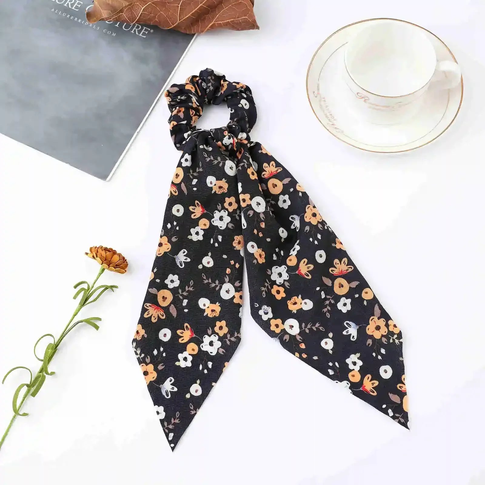 Satin Scrunchie Scarf - Piña Colada
