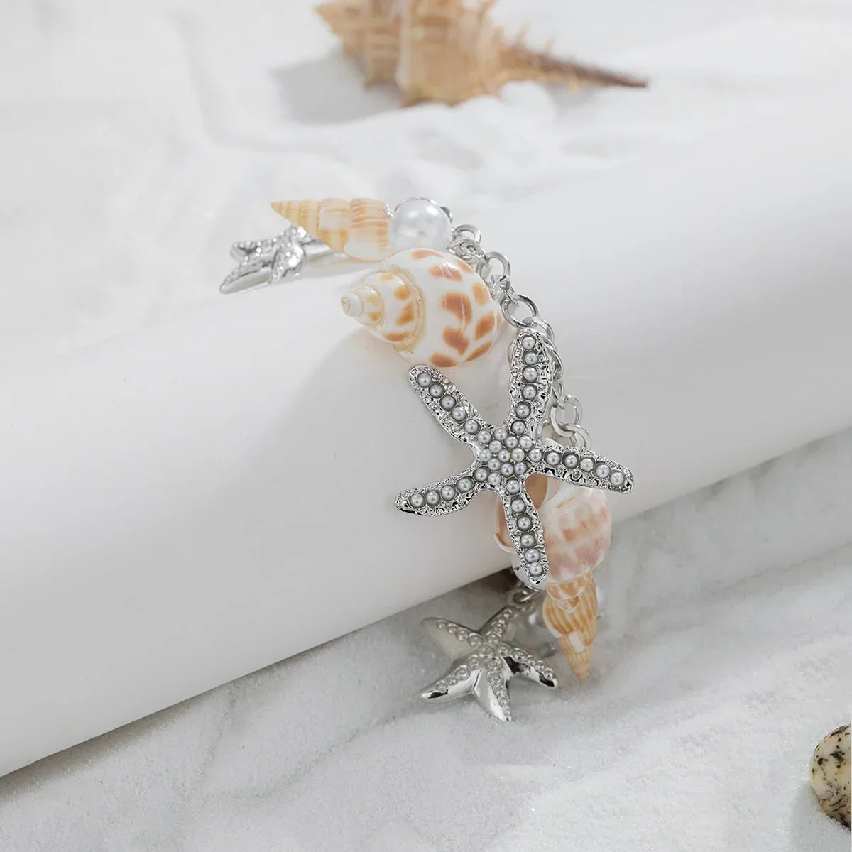 Starfish & Shell Charm Bracelet - Piña Colada