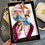 Silk Scarf Square Hairbands Flower - Piña Colada