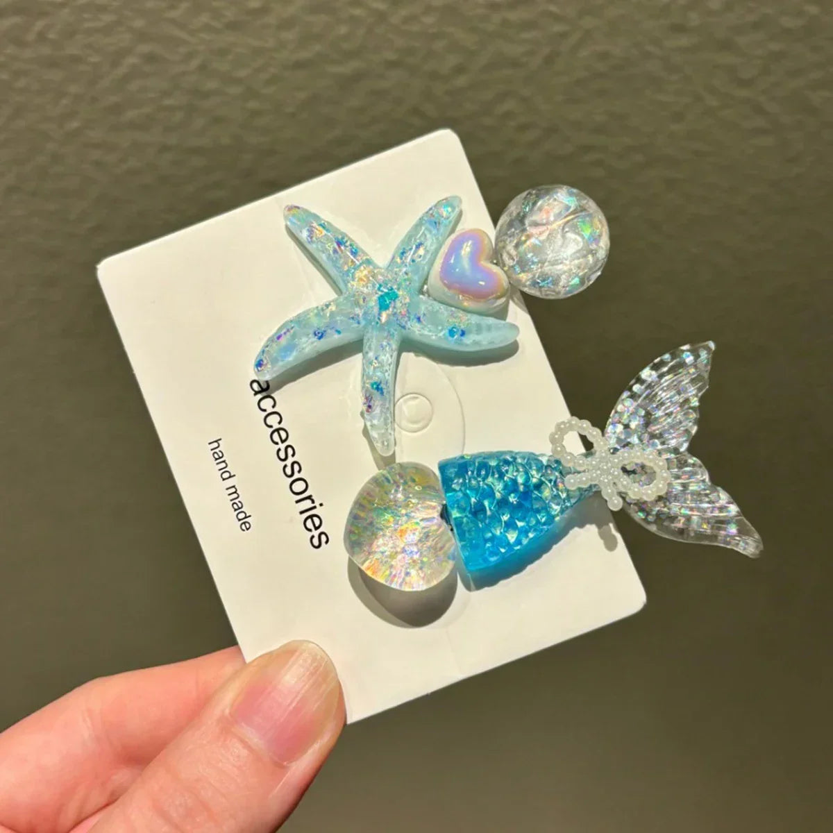 2PCS Elegant Starfish Star Shell Hair Clips - Piña Colada