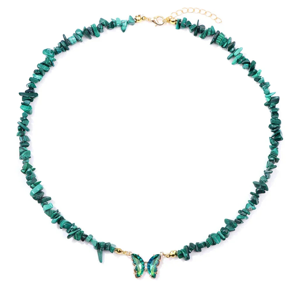 Butterfly Crystal Necklace - Piña Colada