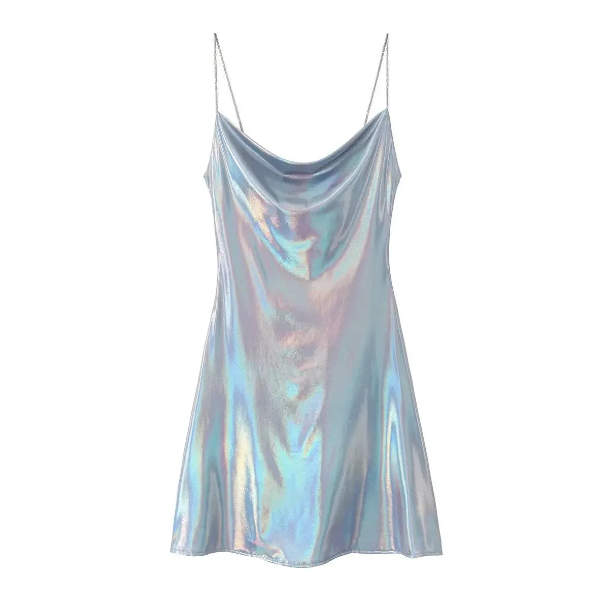 Mini Dress Women Metallic Draped - Piña Colada