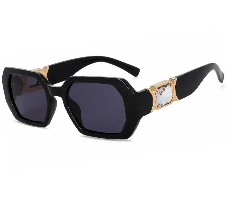 Oversized Diamond Rectangle Sunglasses - Piña Colada