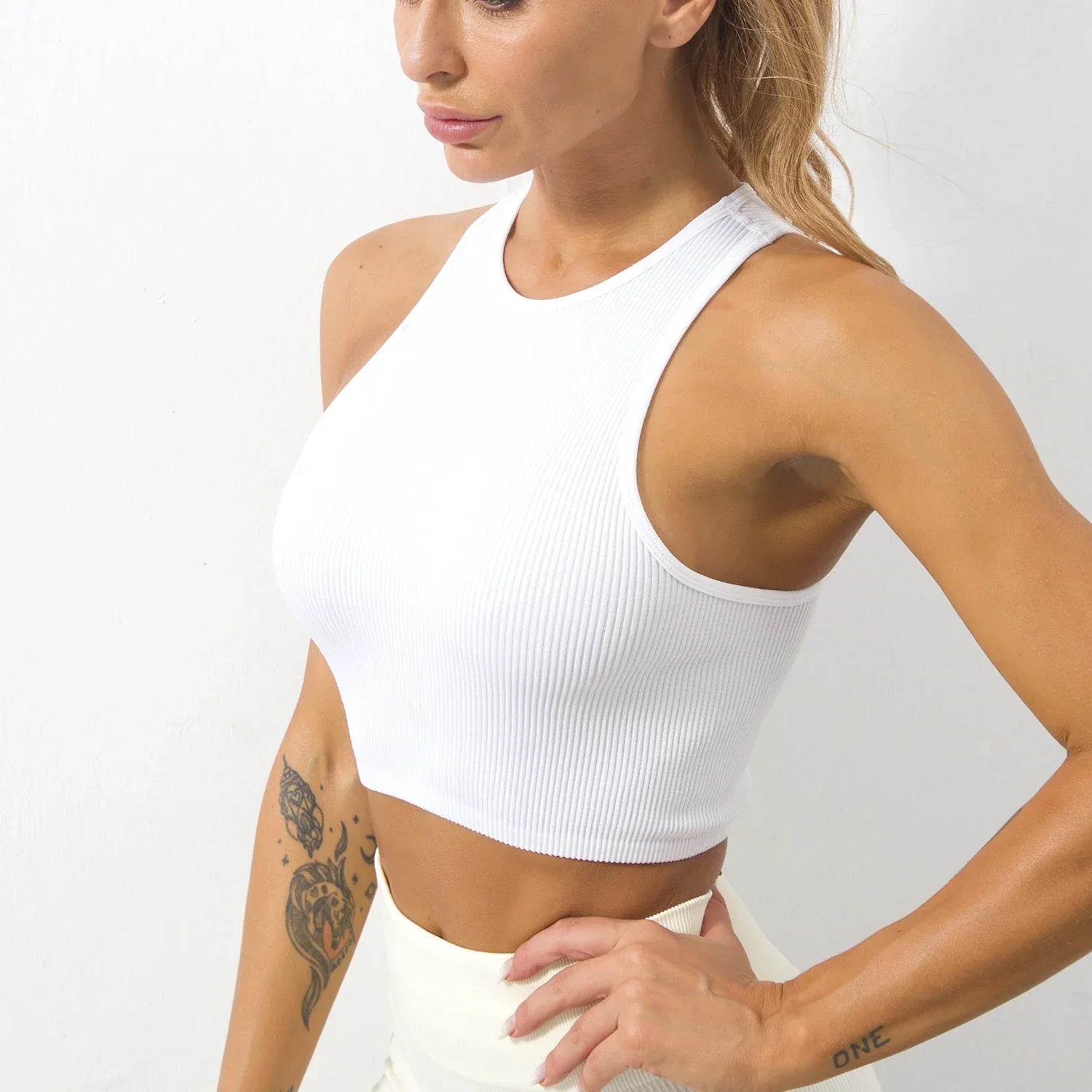 Striped Stretch Knit Tank Top - Piña Colada