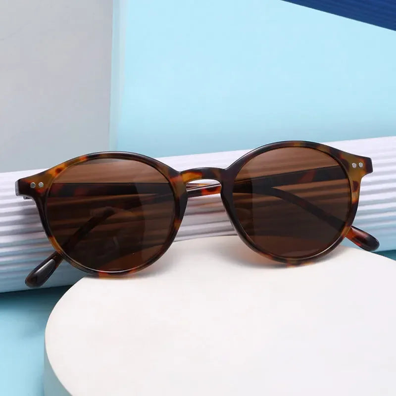 Retro Round Polarized Sunglasses - Piña Colada
