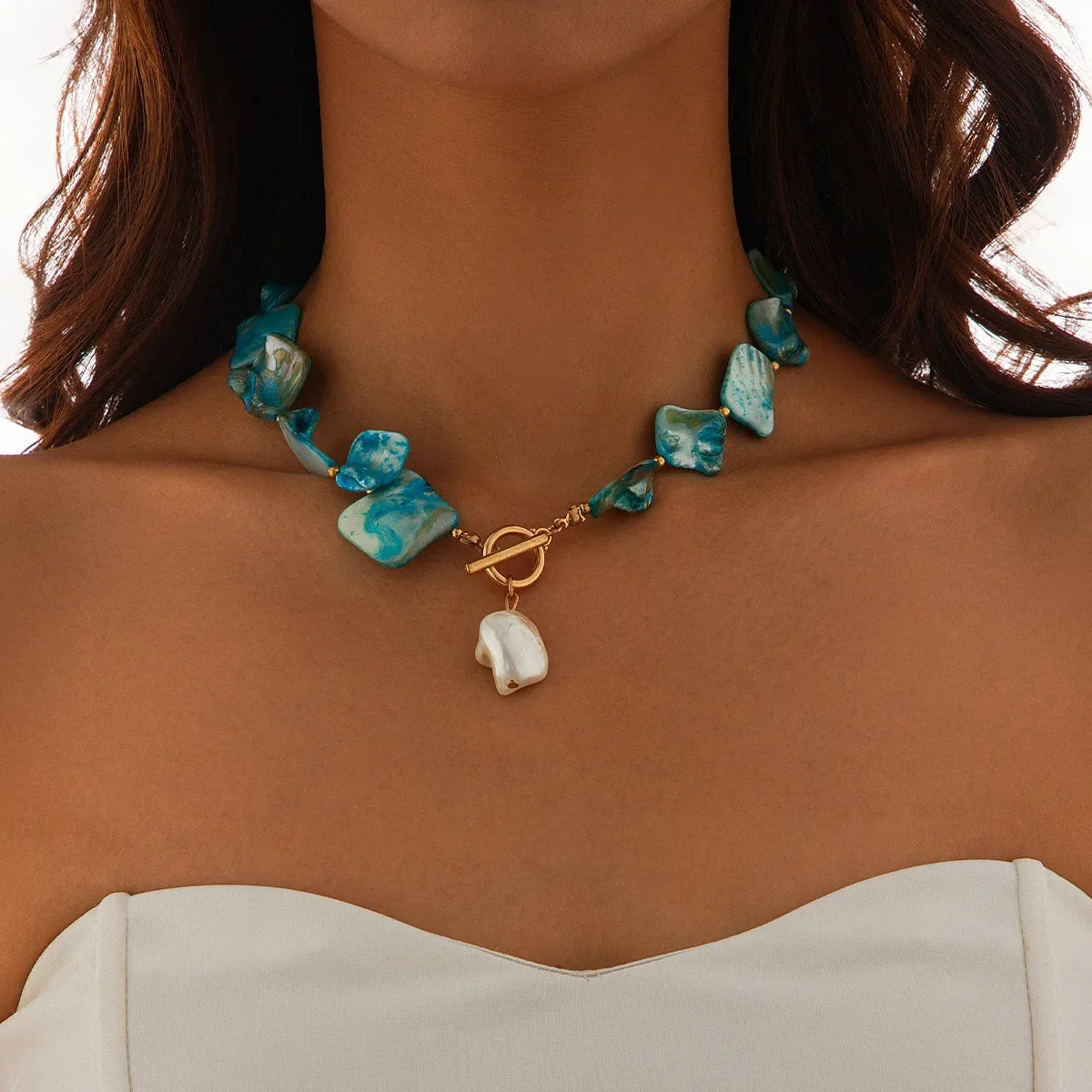 Retro Starfish White Shell Conch Pendant - Piña Colada