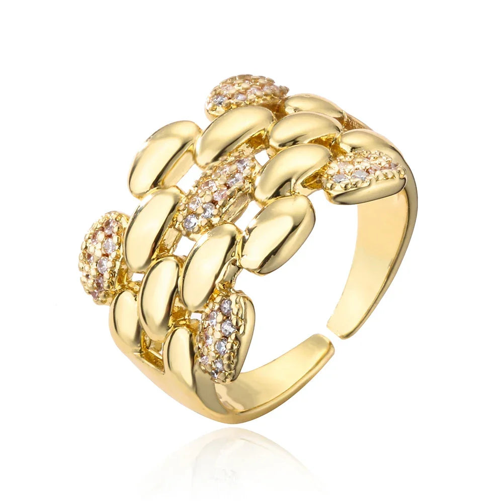 Hollowed out Evil Eye Ring - Piña Colada