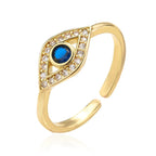Hollowed out Evil Eye Ring - Piña Colada