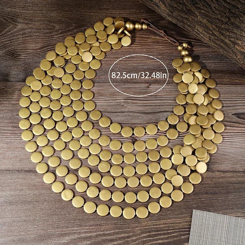 Multi-color Necklace Wooden - Piña Colada
