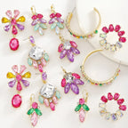 Elegant Bohemian Rhinestone Drop Earrings - Piña Colada