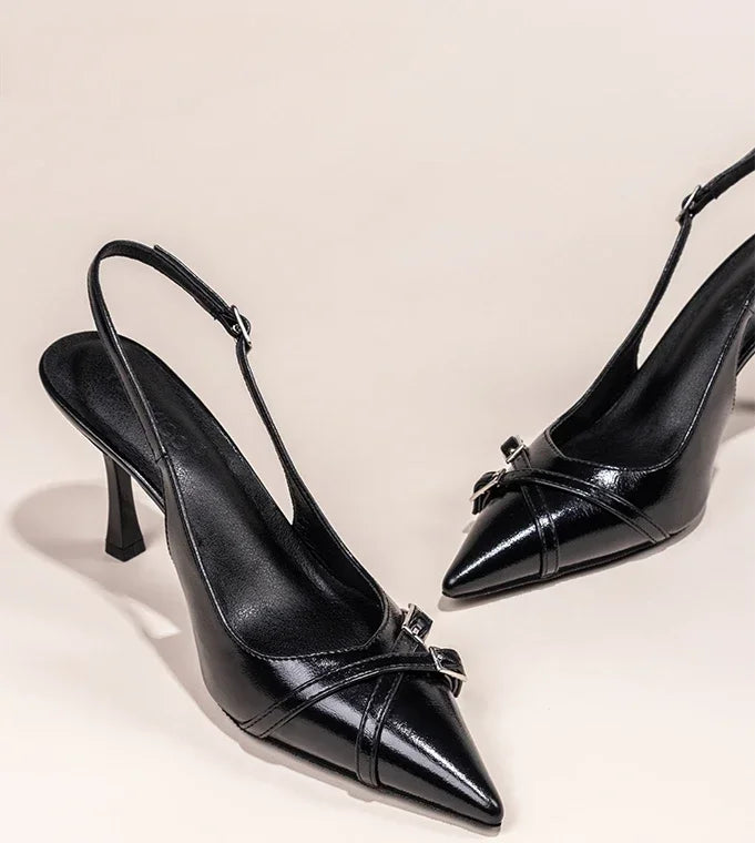 Pointed Toe High-heeled Shoes - Piña Colada